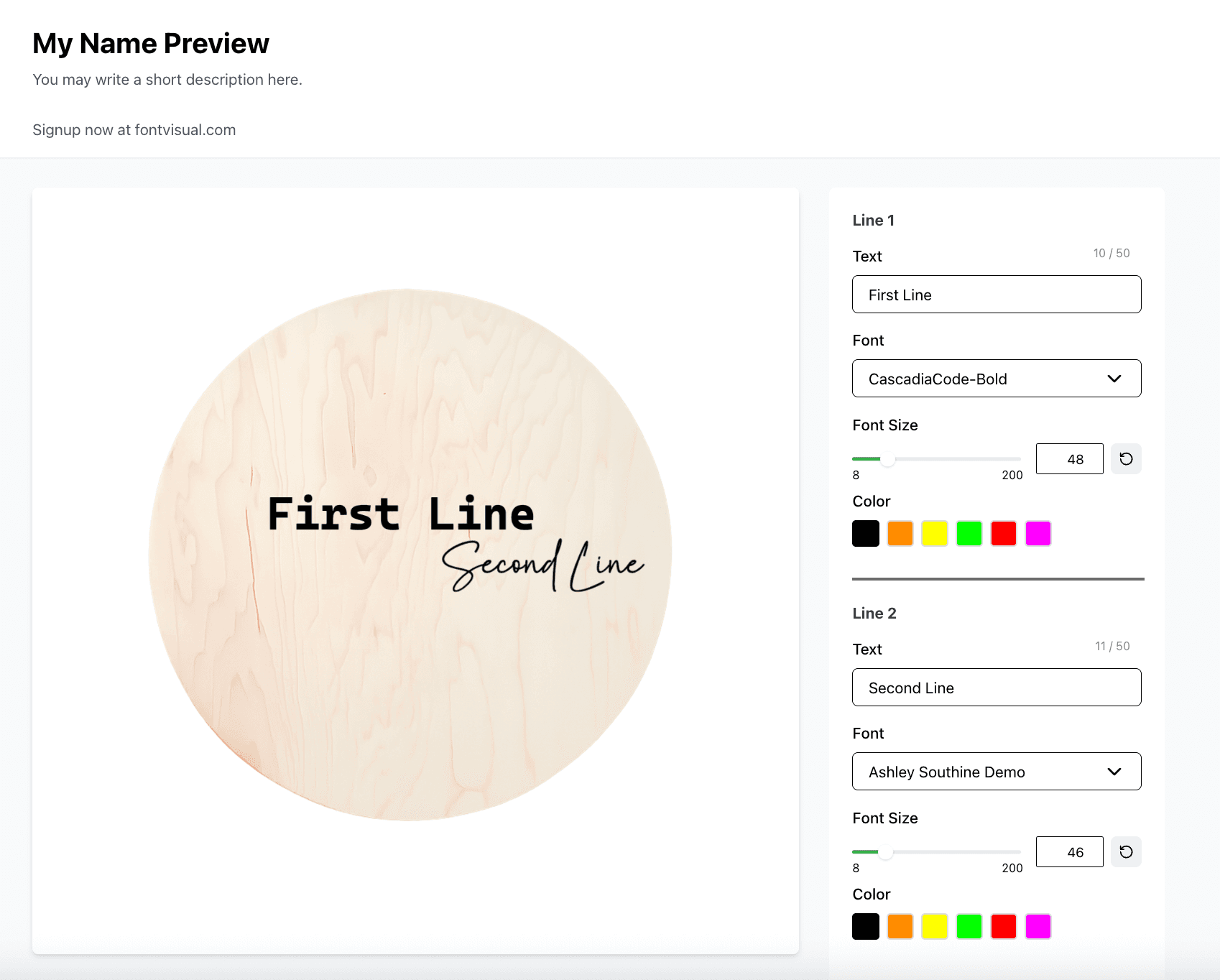 FontVisual font preview tool