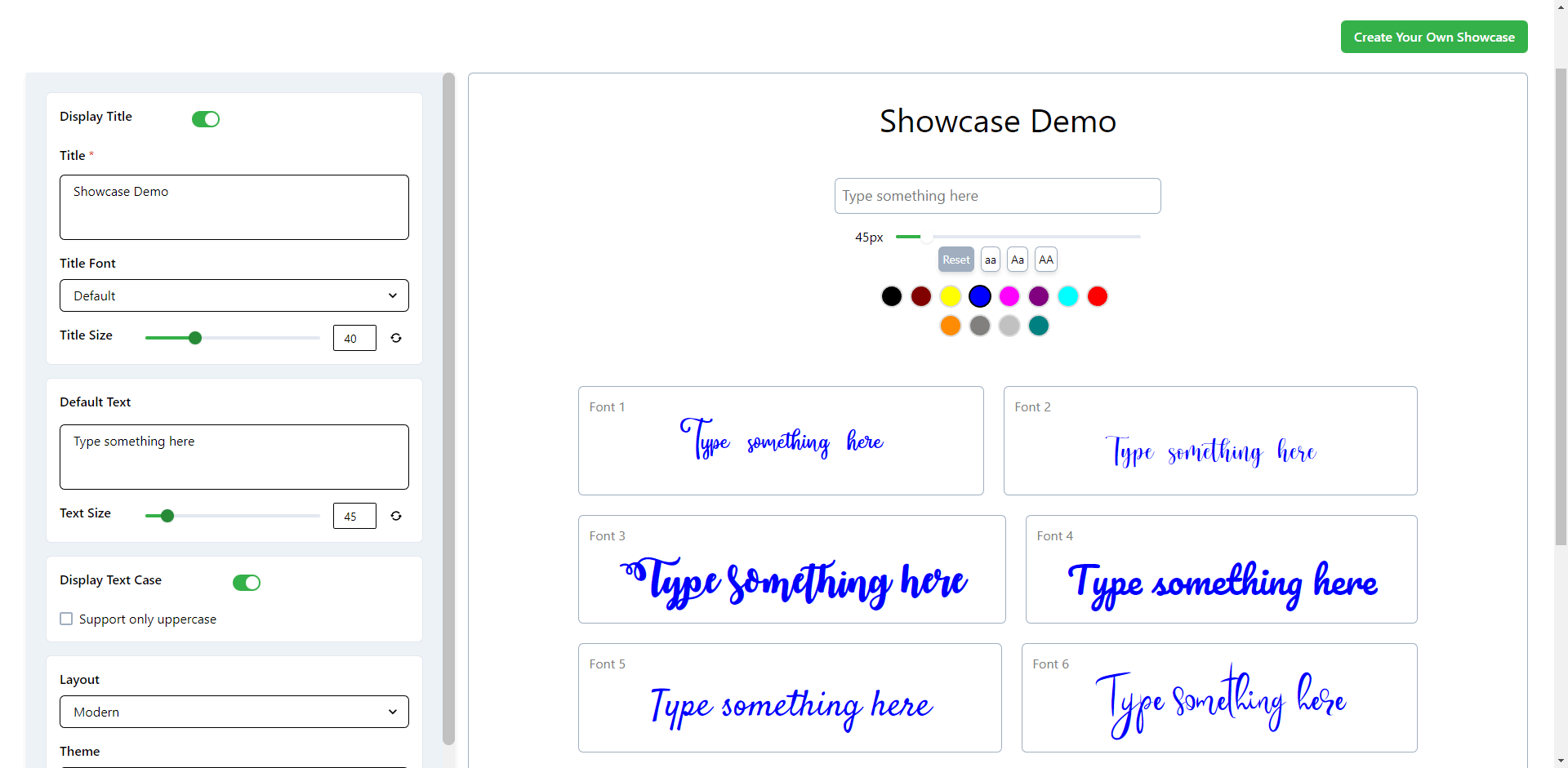 FontVisual font preview tool home sign preview